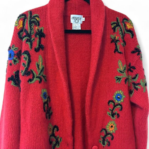Vintage Cervelle Oversized Wool-Blend Embroidered Sweater - Picture 5 of 8